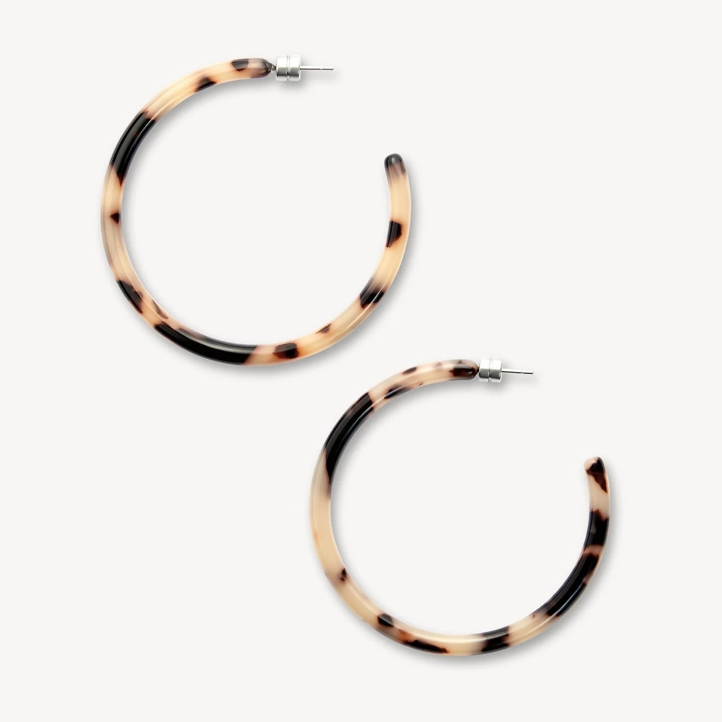Large Hoop Earrings, Ash Blonde Tortoise