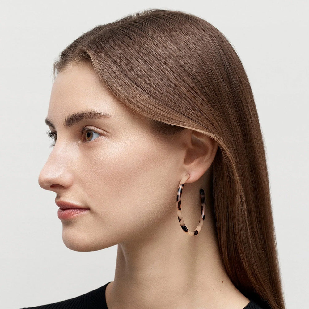Large Hoops, Blonde Tortoise