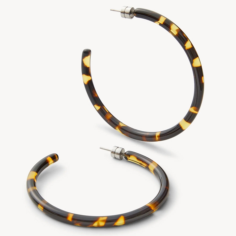 Large Hoops, Dark Tortoise