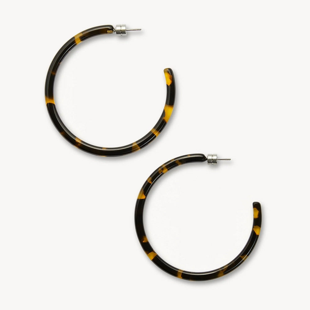 Large Hoops, Dark Tortoise