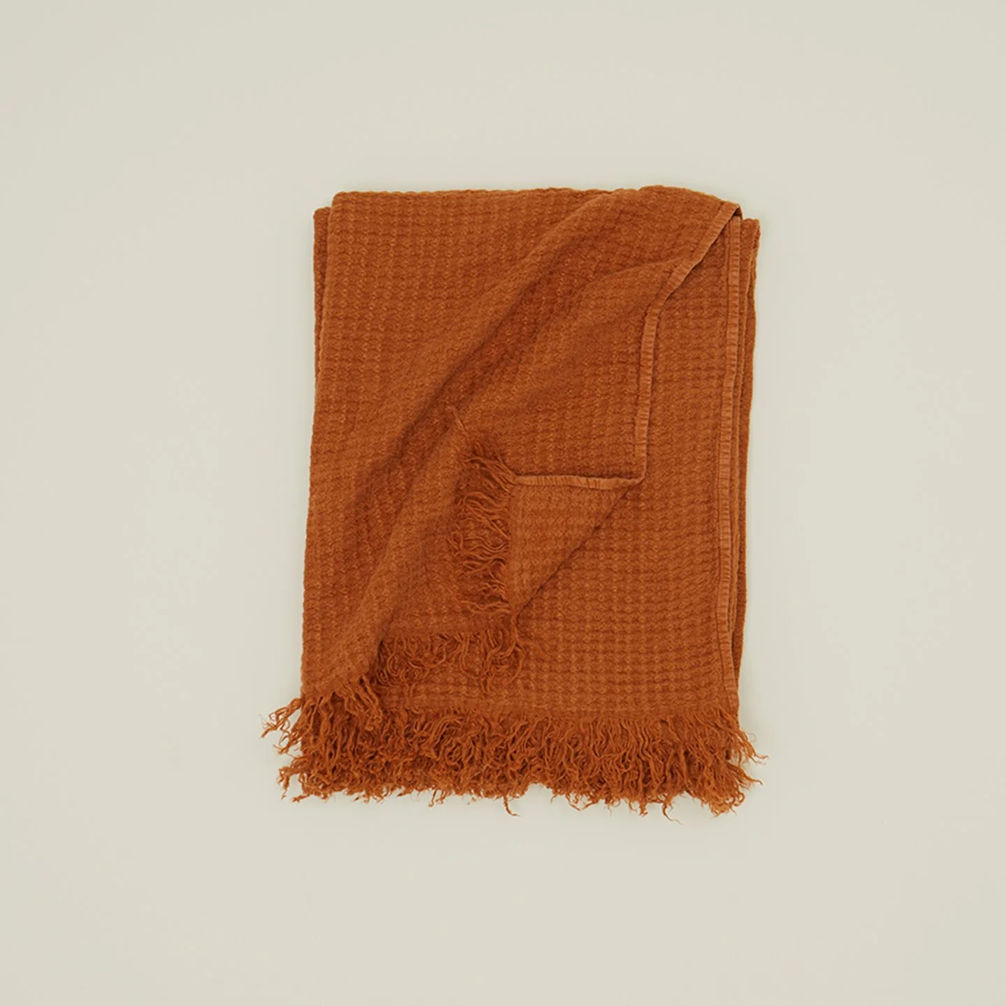 Simple Linen Throw Blanket, Terracotta