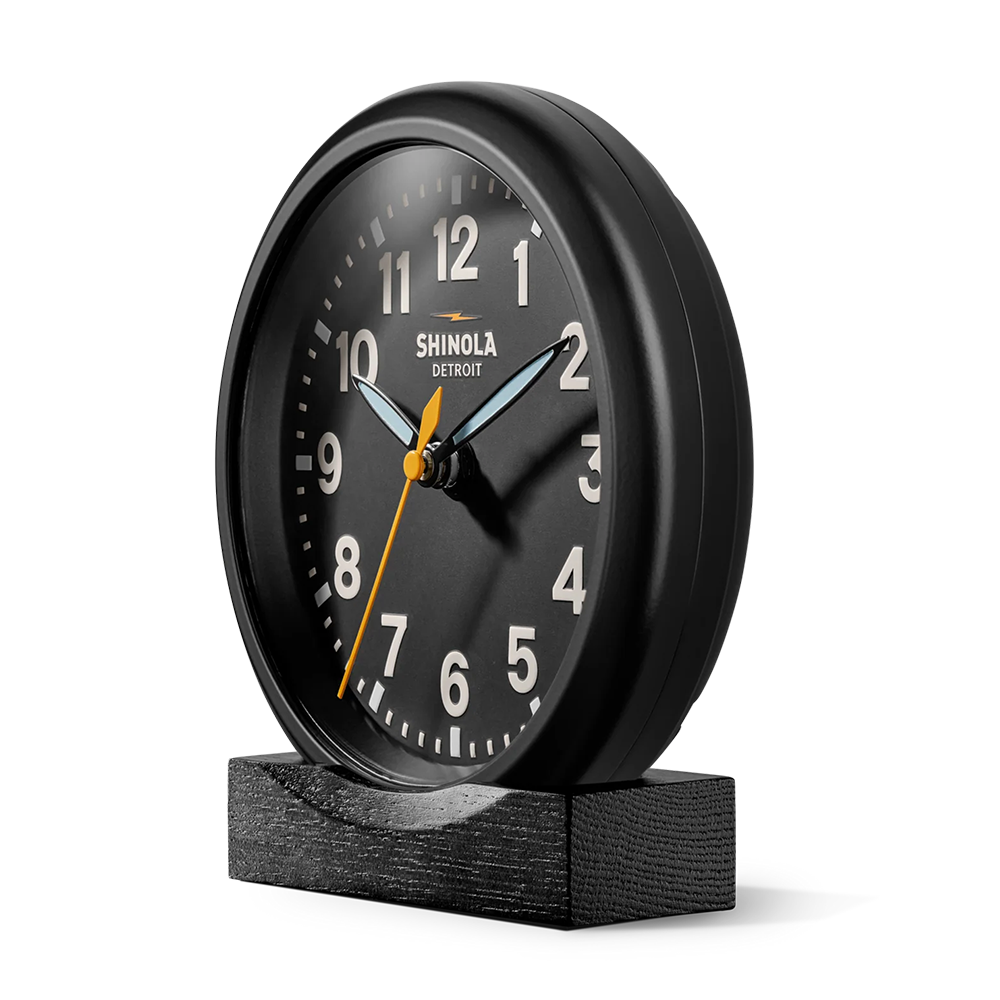 Runwell 6" Desk Clock, Matte Black / Black