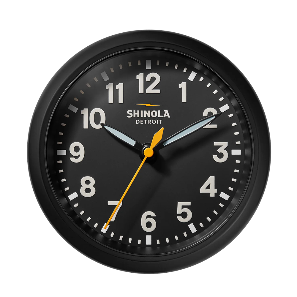 Runwell 6" Desk Clock, Matte Black / Black