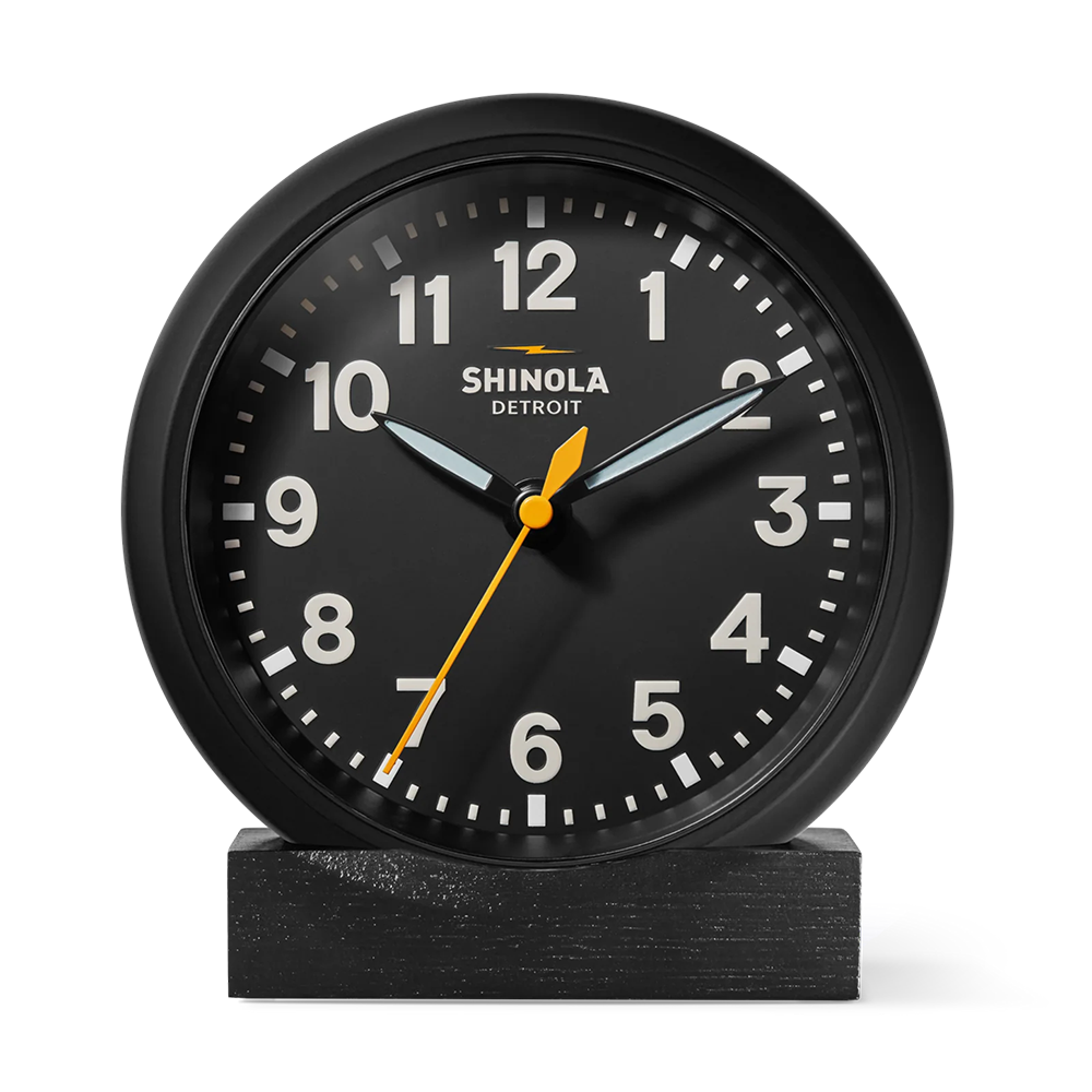 Runwell 6" Desk Clock, Matte Black / Black