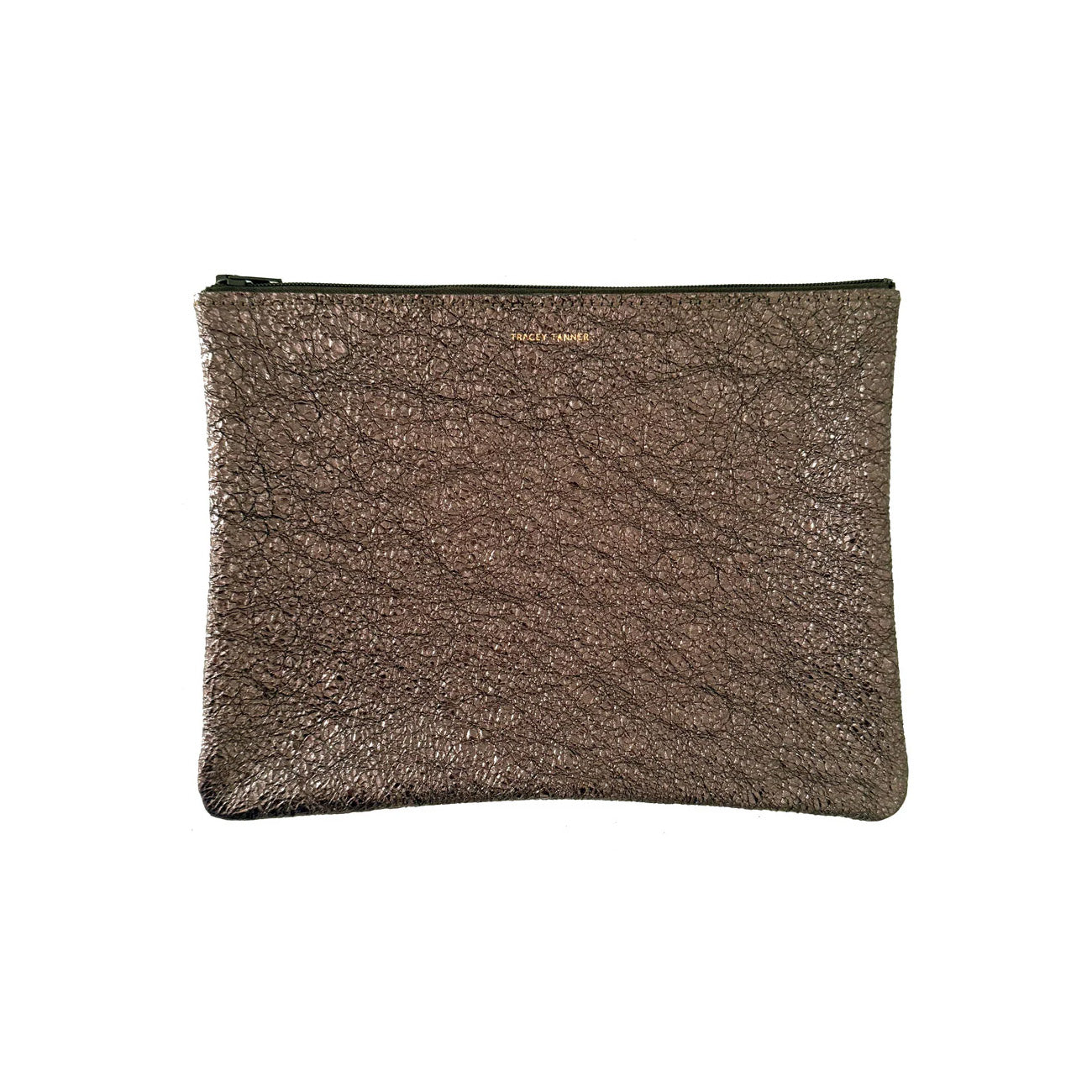 Tracey Tanner | Medium Zip Pouch, Crinkle Gravel