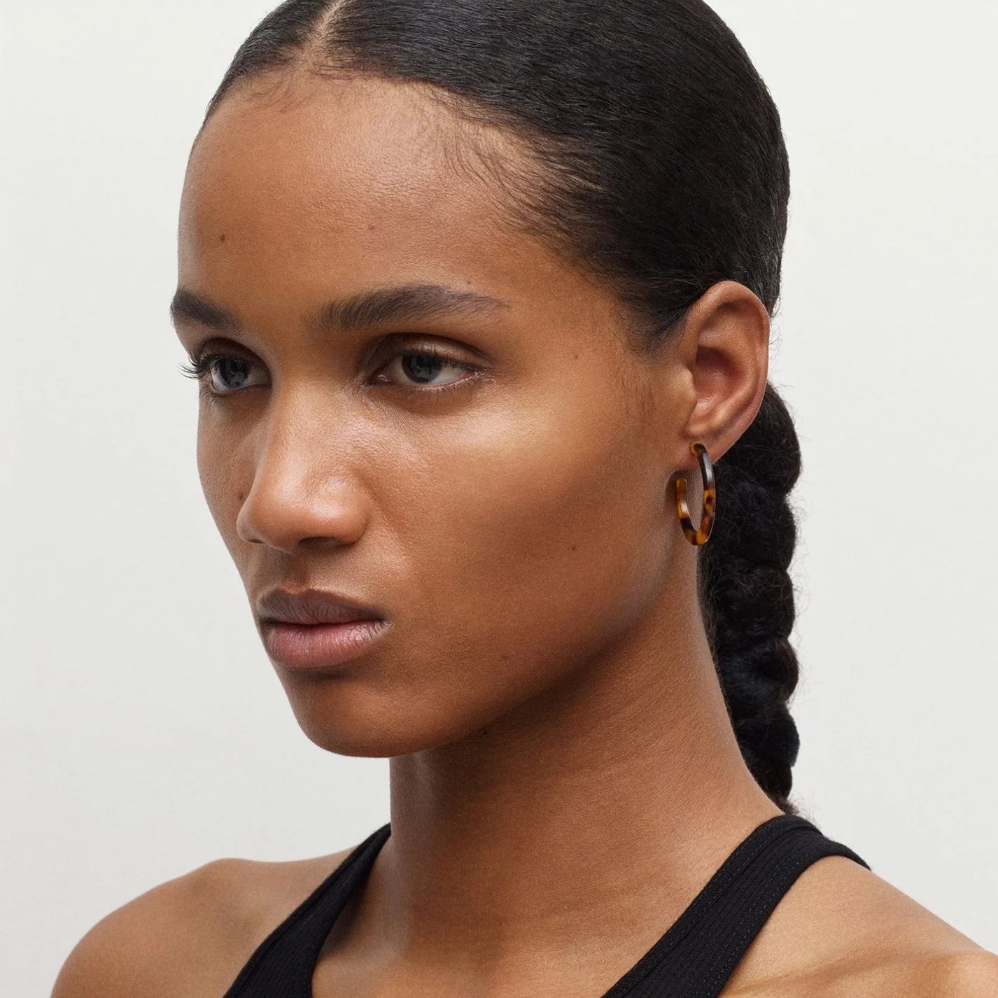 Mini Hoop Earrings, Classic Tortoise