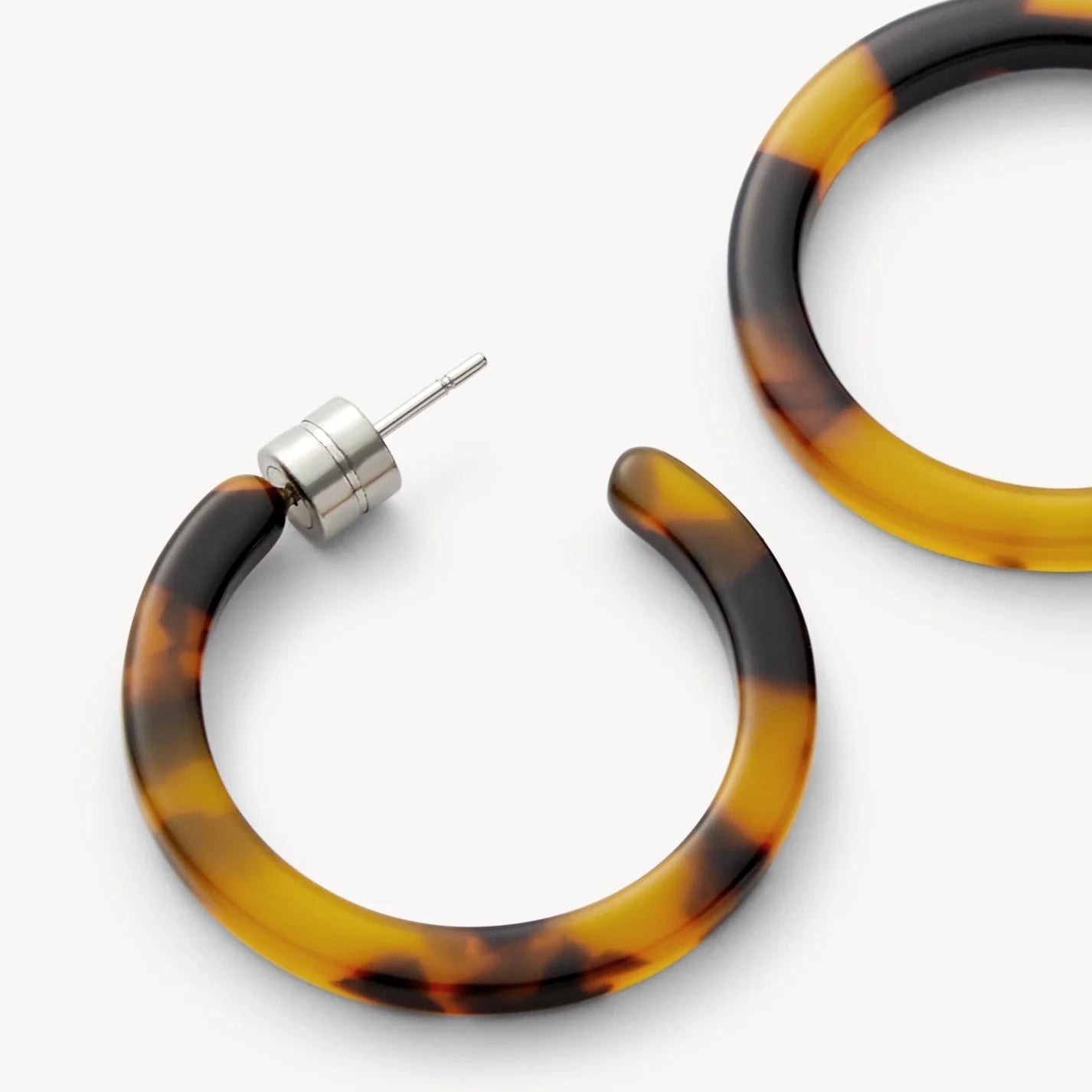 Mini Hoop Earrings, Classic Tortoise