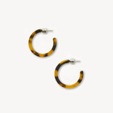 Mini Hoop Earrings, Classic Tortoise