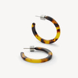 Mini Hoop Earrings, Classic Tortoise