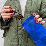 Sunglasses Case, Lapis Check Leather