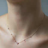 Moonstone and Diamond Linear Necklace