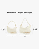 Petit Moyen Messenger, Cream Woven Checker