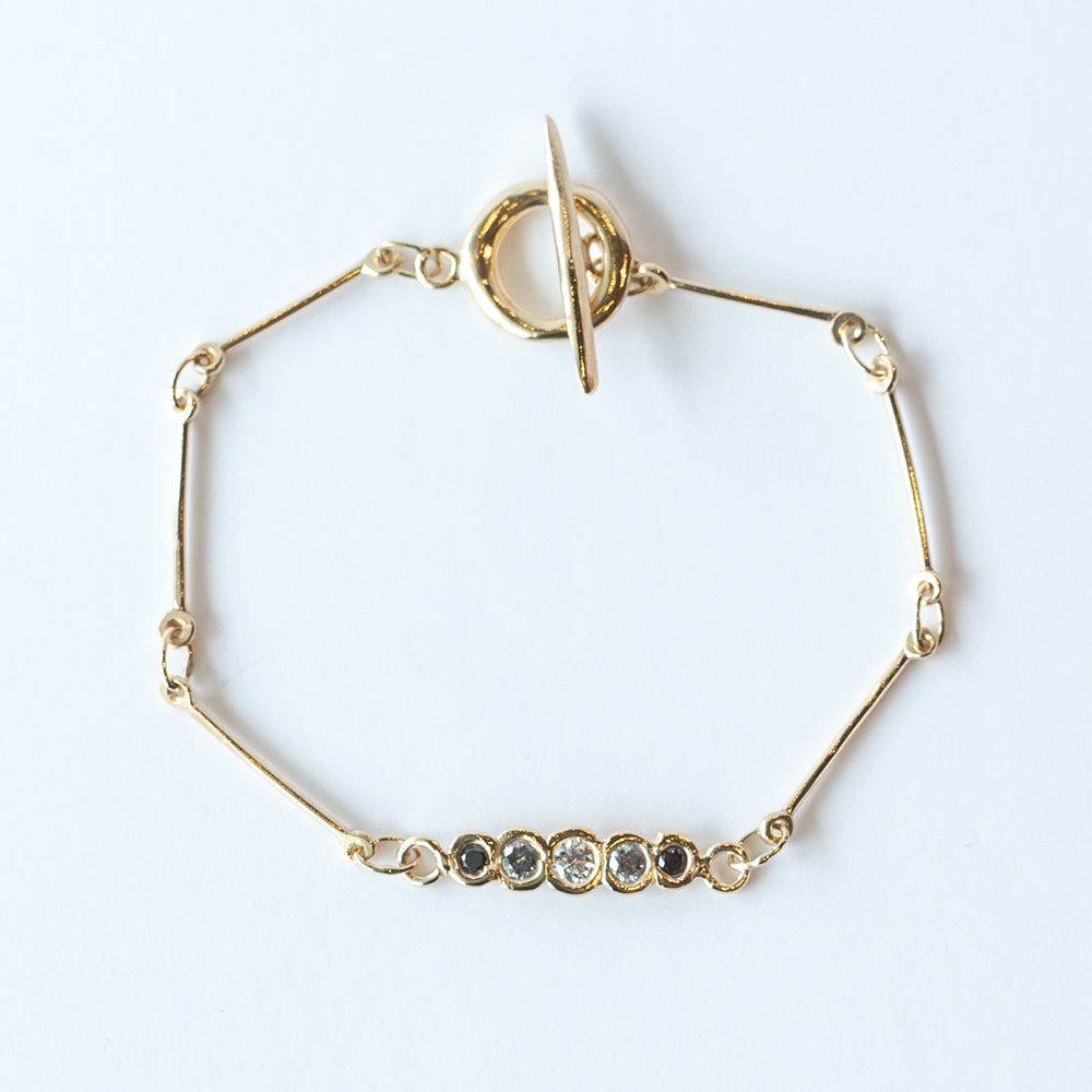 Grayscale Diamond Baton Bracelet