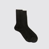 One Ribbed Silk Socks, Black