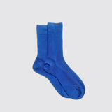 One Ribbed Silk Socks, Cobalto