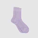 One Ribbed Silk Socks, Lilac