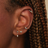 Opal and Diamond Two-Step Ear Cuff