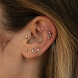Opal and Diamond Two-Step Flat Back Stud Earring (Single)