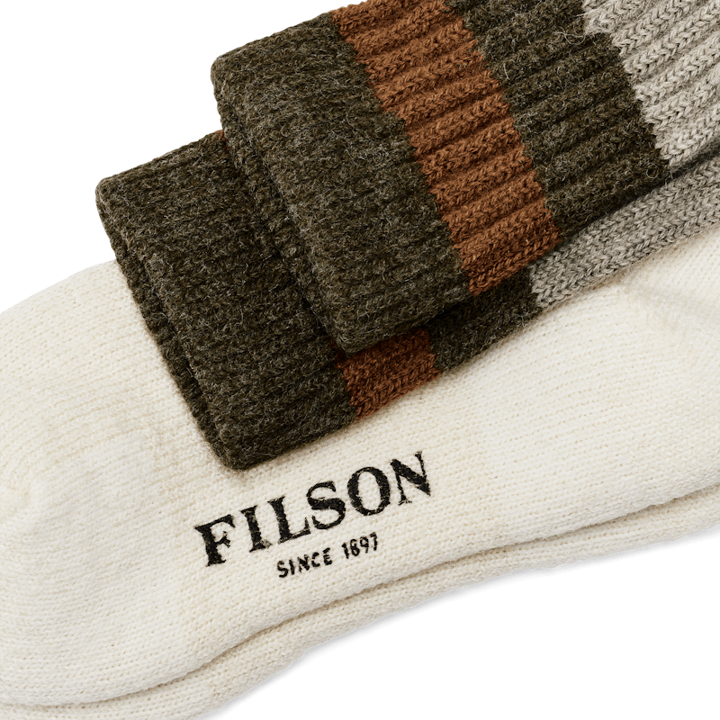 1970s Logger Thermal Socks, Green Brown
