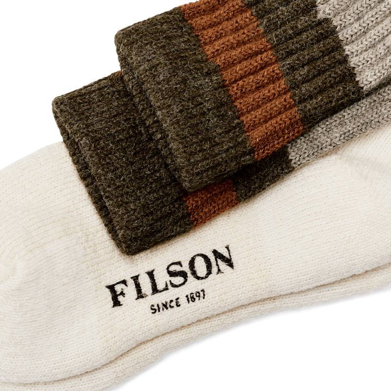 1970s Logger Thermal Socks, Green Brown