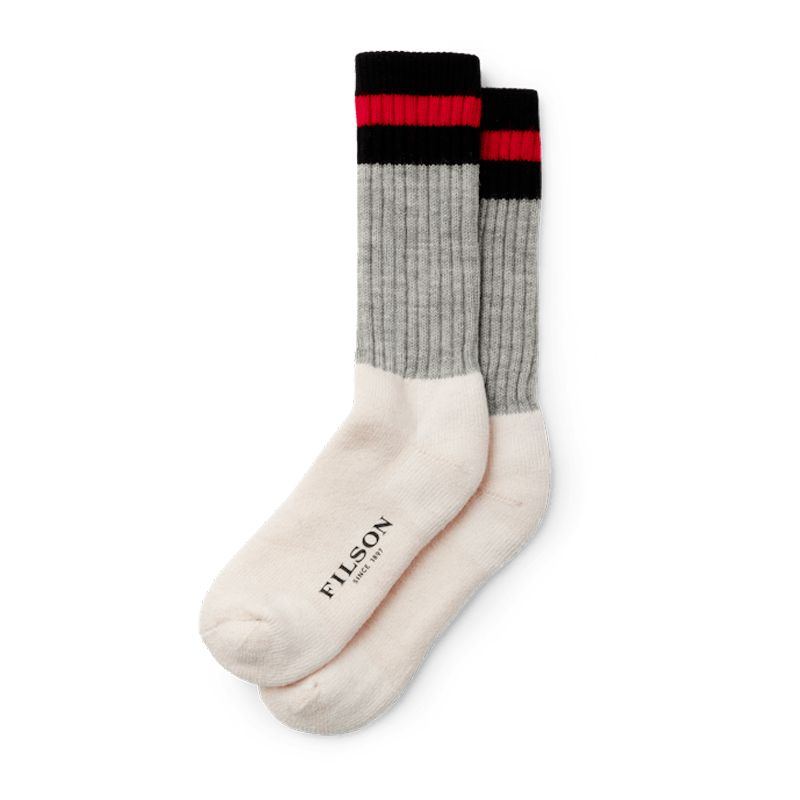 1970s Logger Thermal Socks, Black and Red