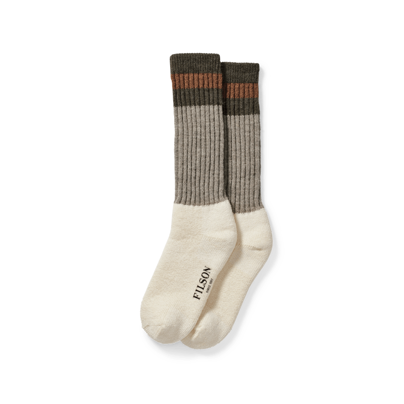 1970s Logger Thermal Socks, Green Brown