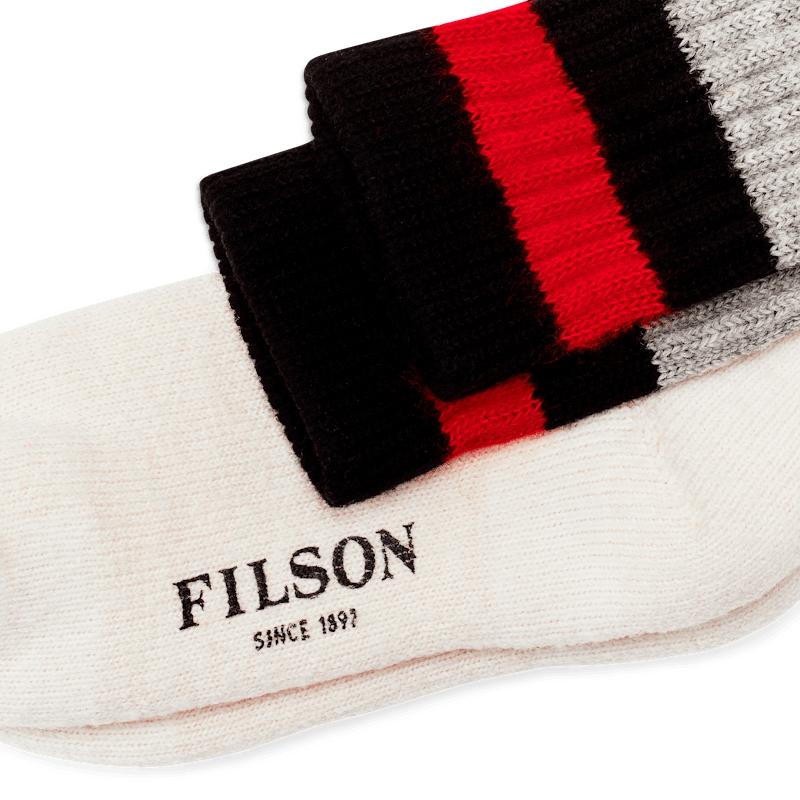 1970s Logger Thermal Socks, Black and Red