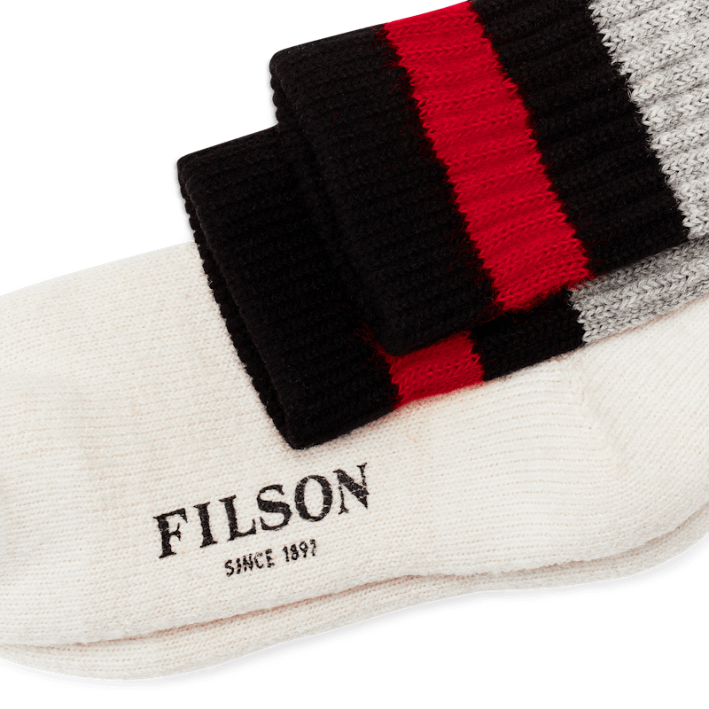 1970s Logger Thermal Socks, Black and Red