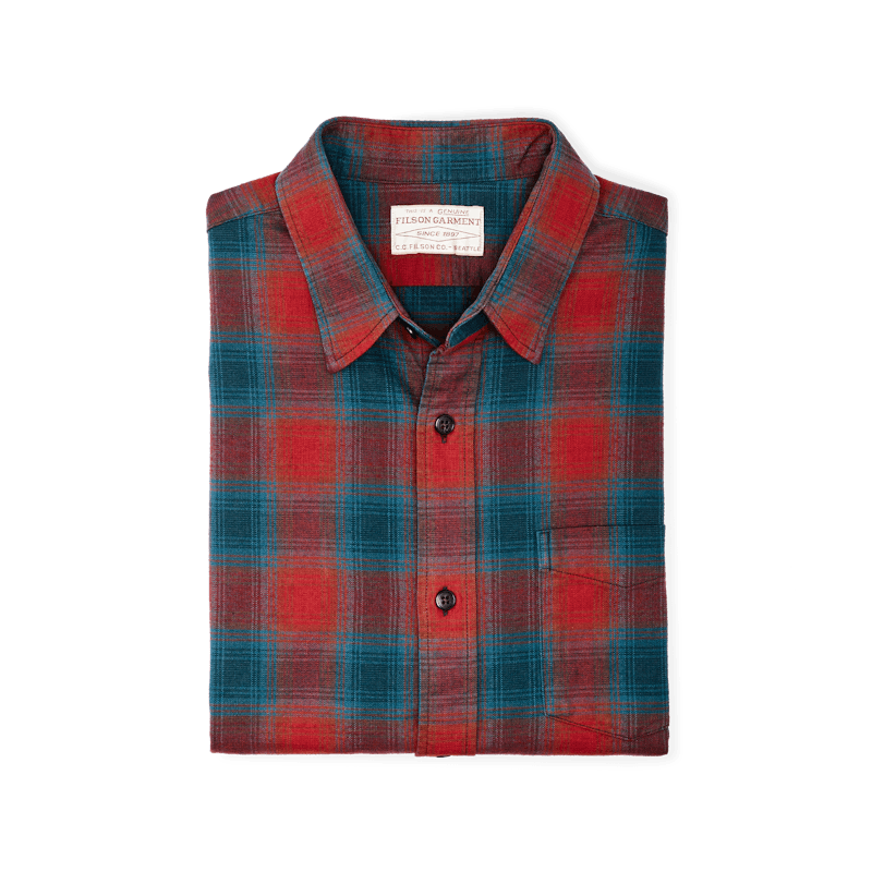 Flannel Service Shirt, Smoked Red and Legion Blue Plaid
