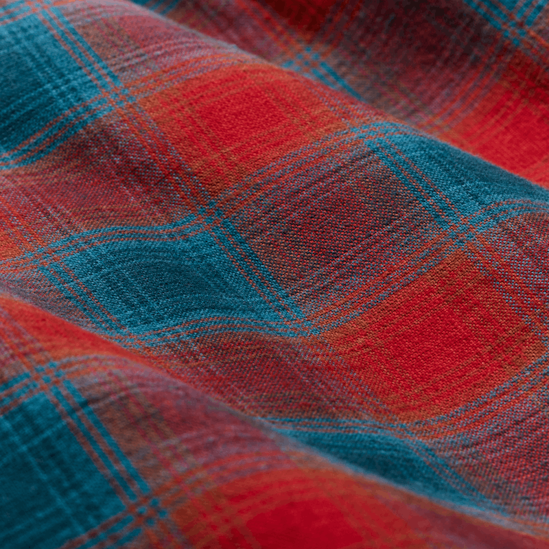 Flannel Service Shirt, Smoked Red and Legion Blue Plaid