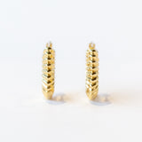 Ridged Knife Edge Helium Hoop Earrings