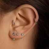 Bezel Set Petite Diamond Stud Earring (Single)