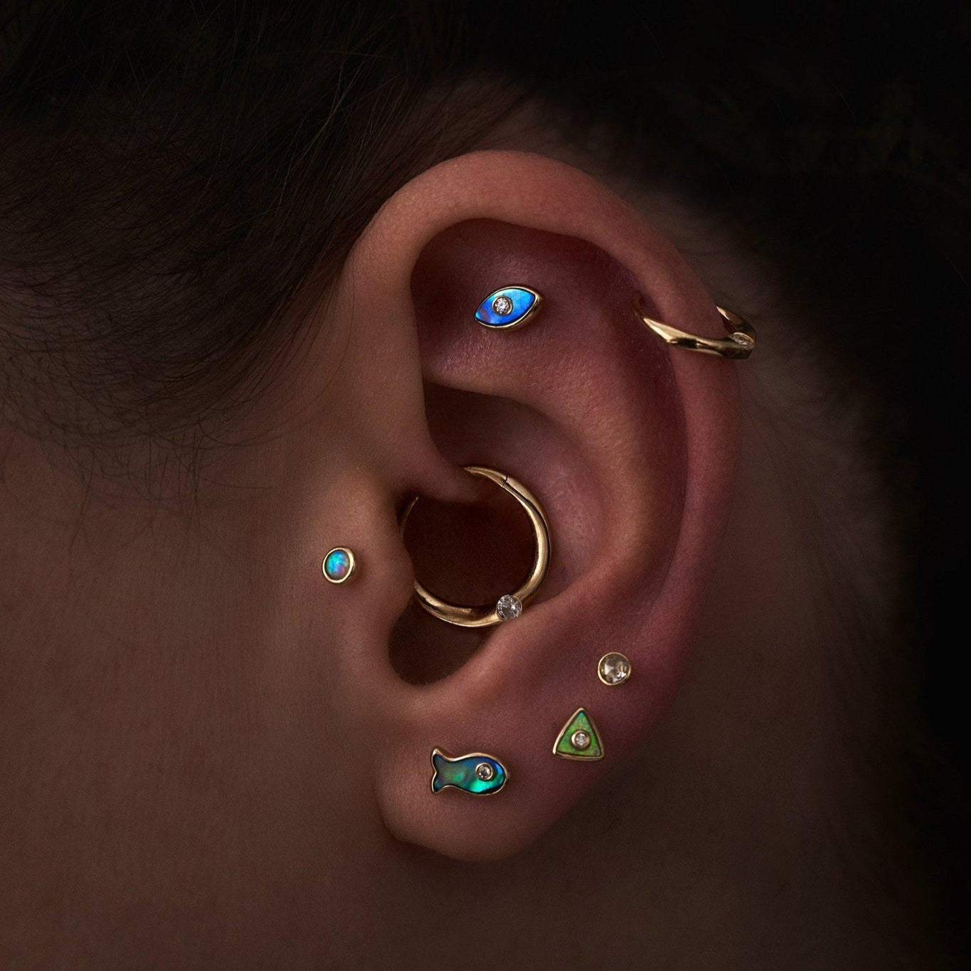 Bezel Set Petite Diamond Stud Earring (Single)