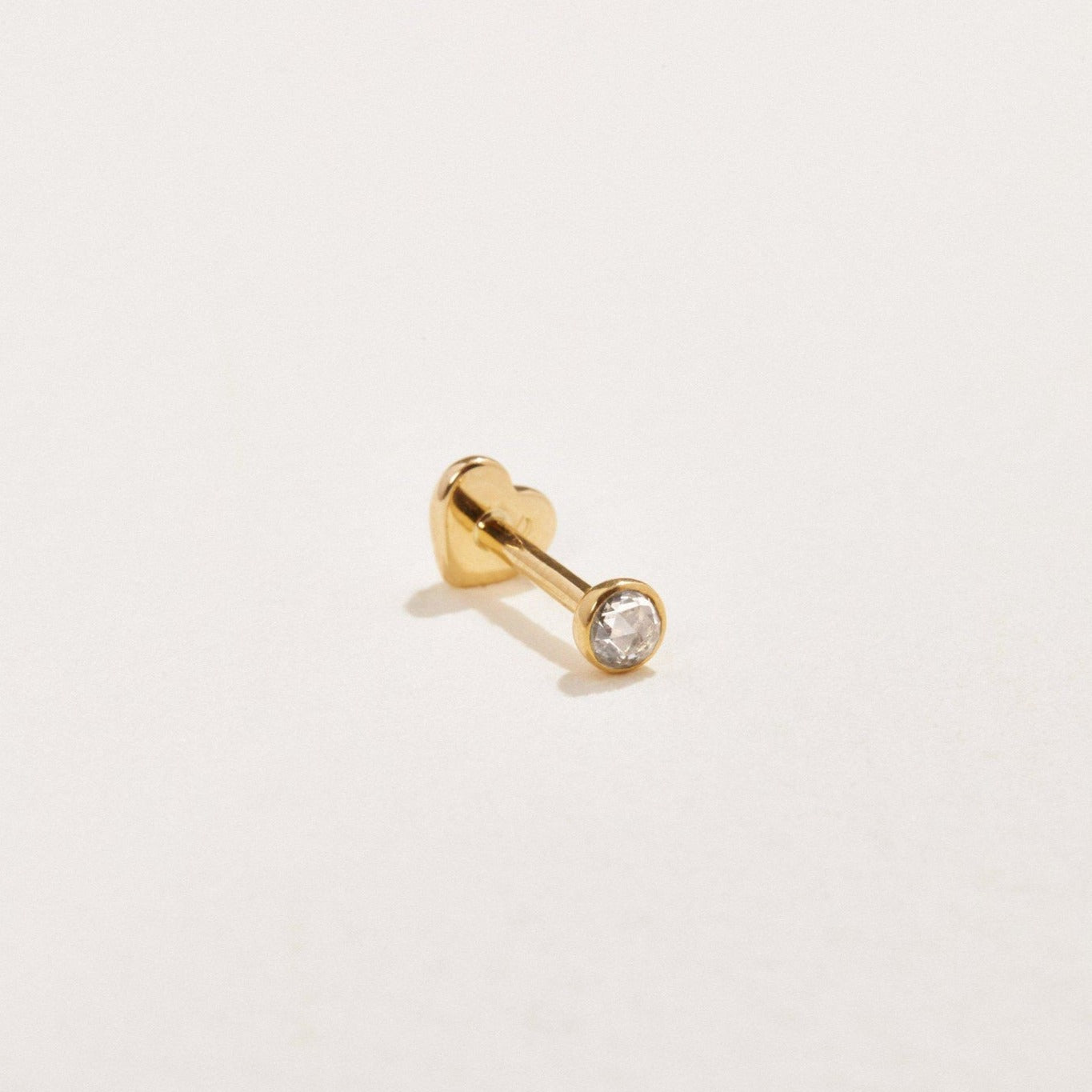 Bezel Set Petite Diamond Stud Earring (Single)