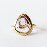 Large Freeform Rose Cut Lavender Sapphire Ring