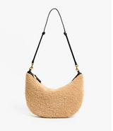 Lune Shoulder Bag, Cafe Au Lait Shearling