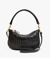 Petite Moyen Messenger, Black Medium Diagonal Woven