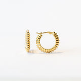 Ridged Knife Edge Helium Hoop Earrings