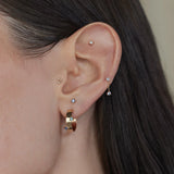 Sapphire and Green Tourmaline Bove Hoop Earrings