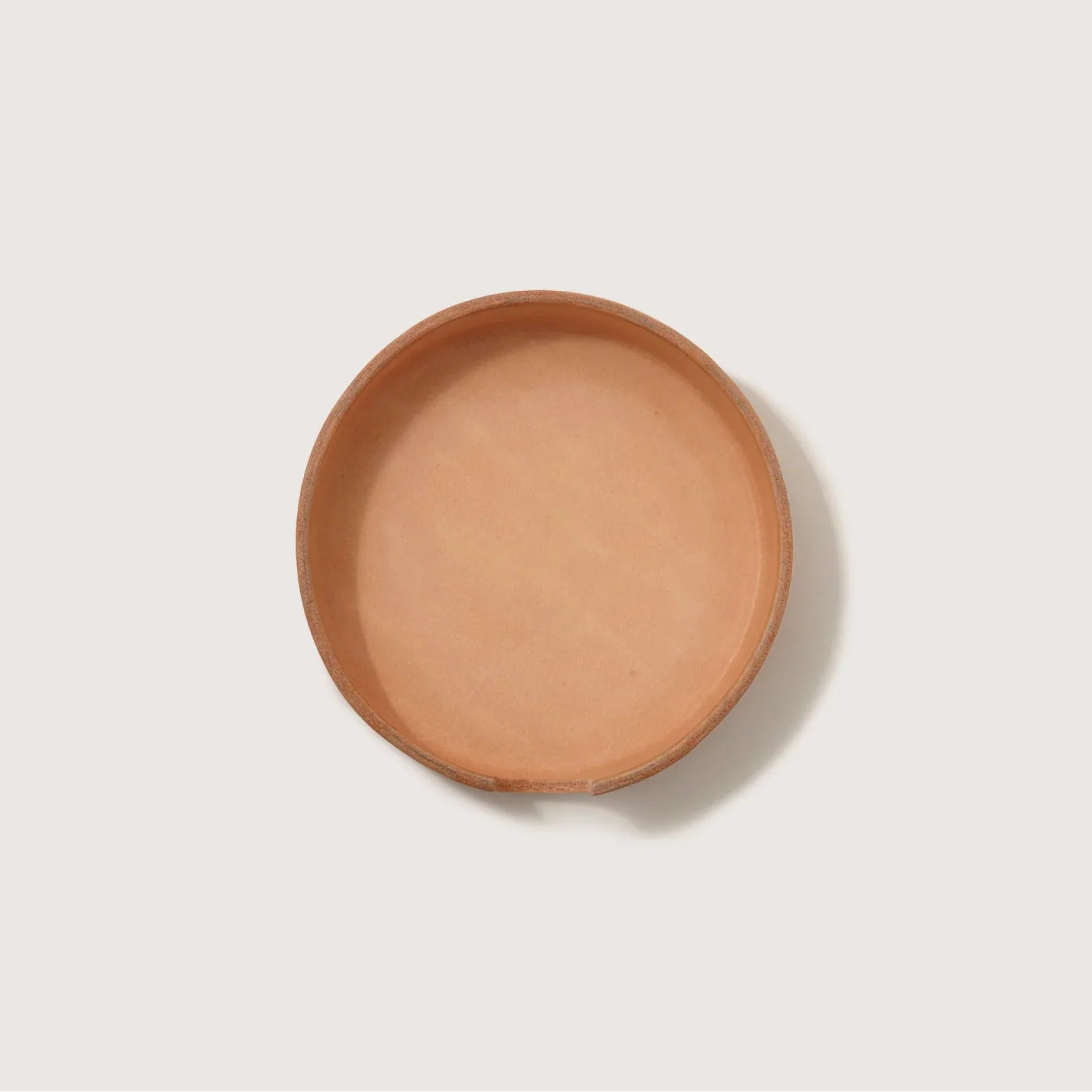 Kobon Round Leather Tray, Natural