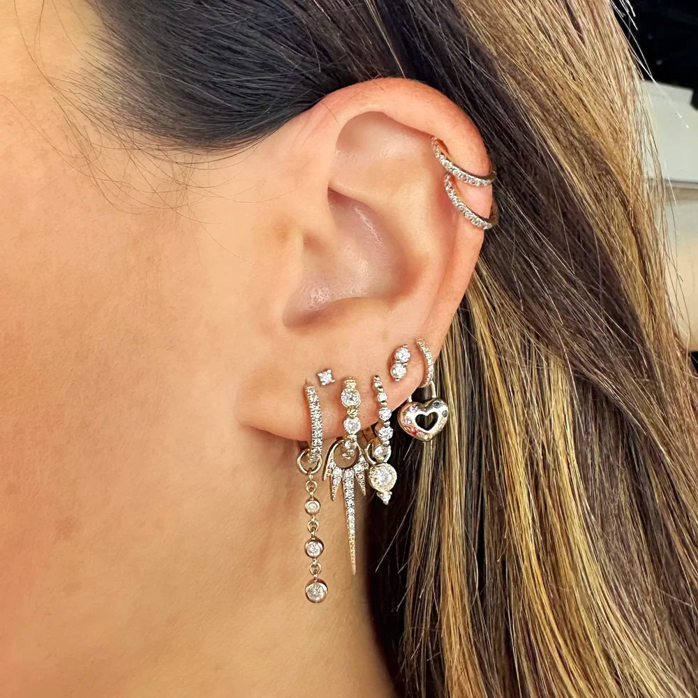 Classic Diamond Bezel Earring Charm (Single)