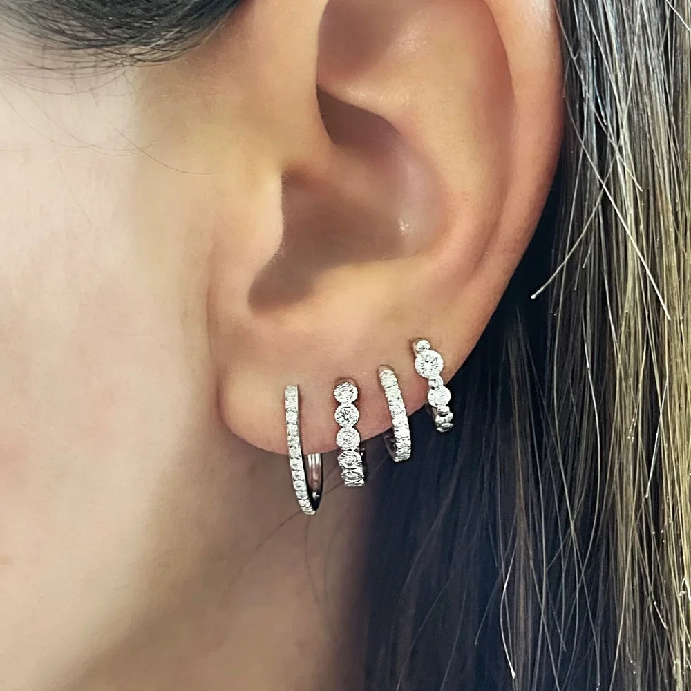 Classic Diamond Huggie Hoop Earring (Single)