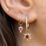 Classic Oval Diamond Hoop Earring (Single)