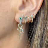 Diamondback Emerald Snake Hoop Earring (Single)