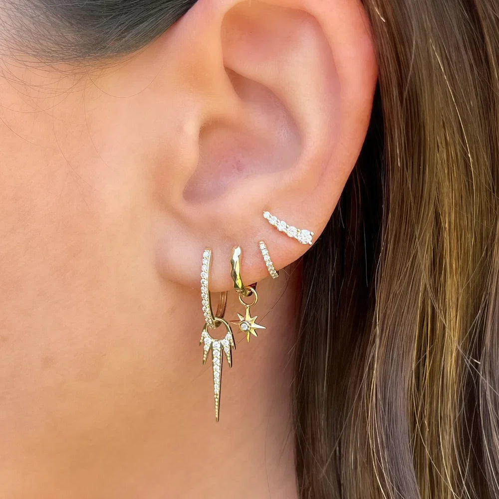 Long Love Explosion Diamond Starburst Earring Charm (Single)