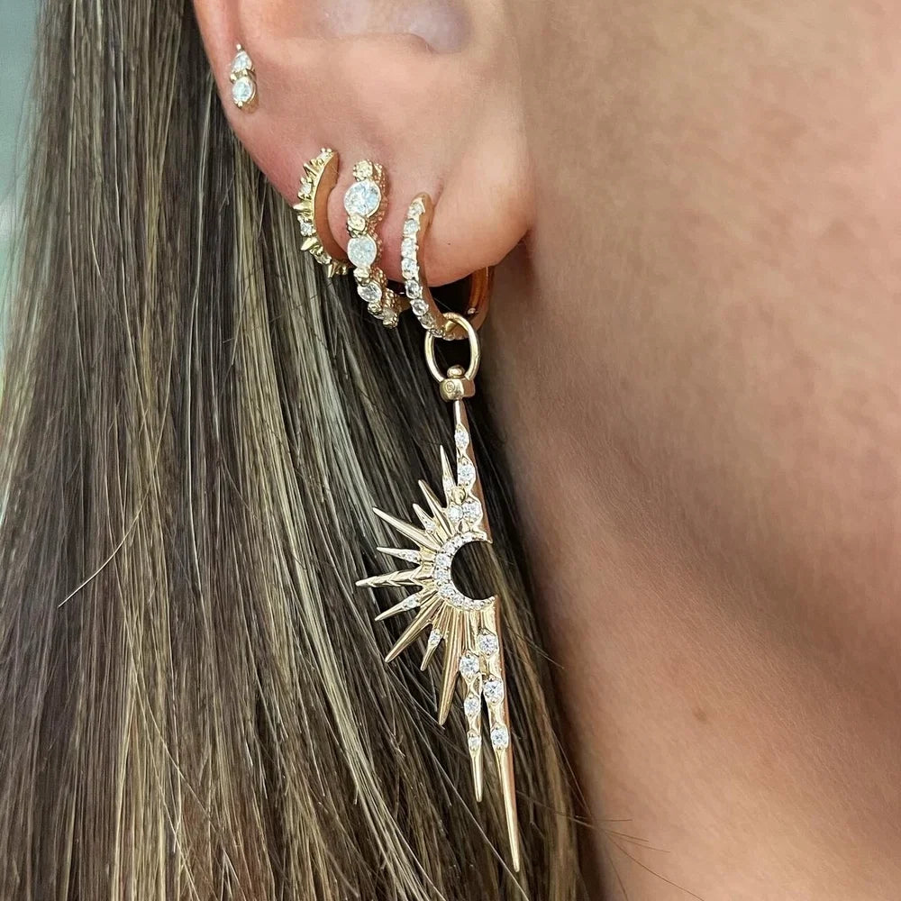Timeless Small Graduated Diamond Hoop Earring (Single)