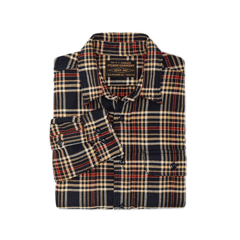 Vintage Flannel Work Shirt, Navy / Ivory / Red