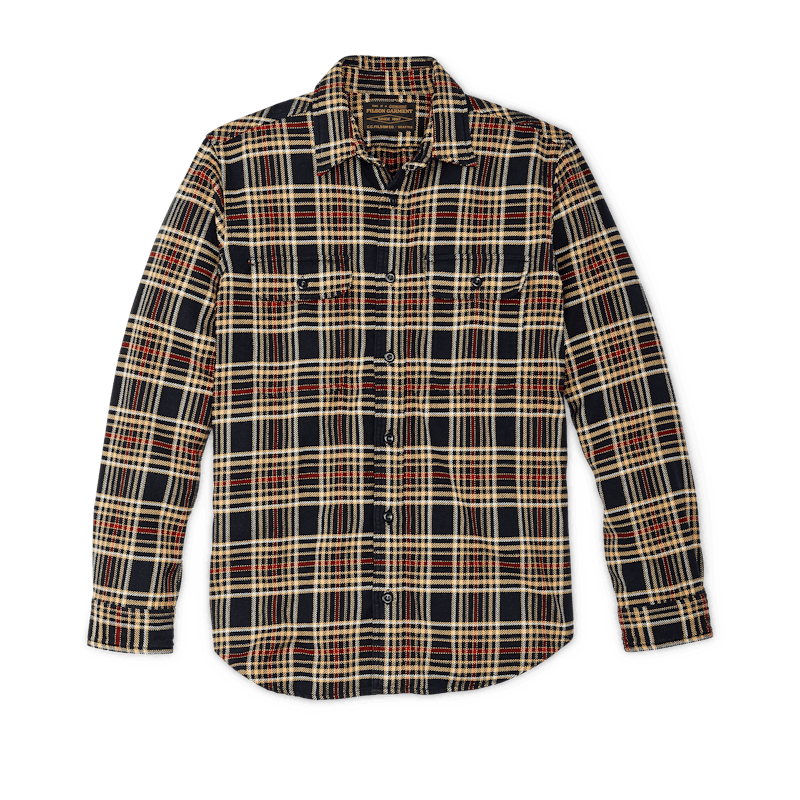 Vintage Flannel Work Shirt, Navy / Ivory / Red