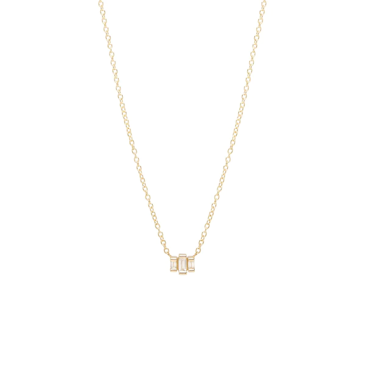 Zoe Chicco | 3-Step Baguette Diamond Necklace
