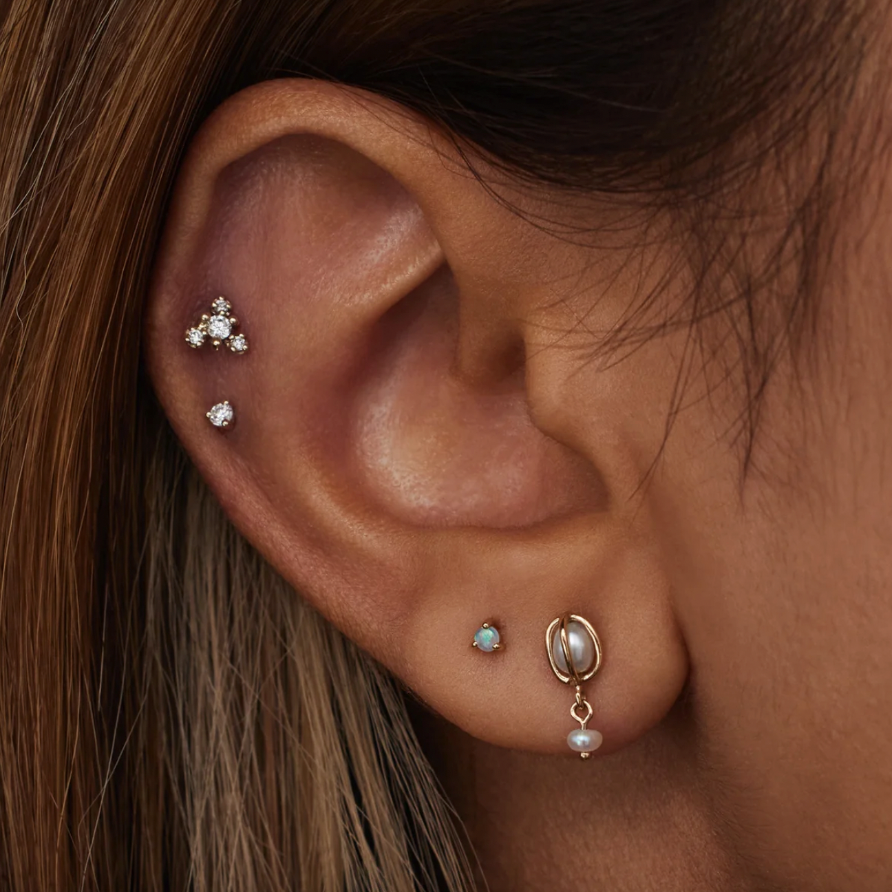 Tiny Opal Stud Earring (Single)